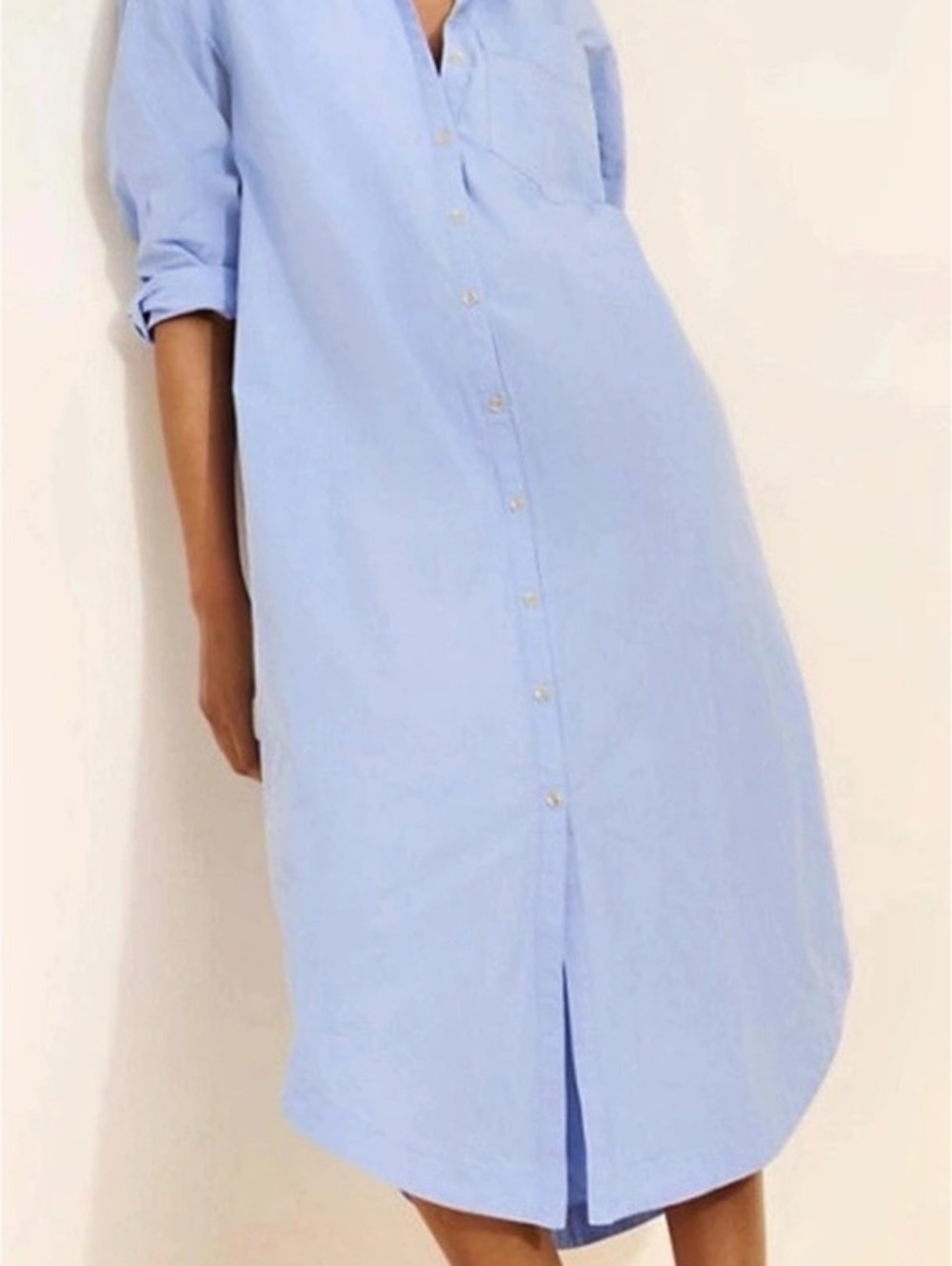 Maeve Blue Button Front Midi Dress